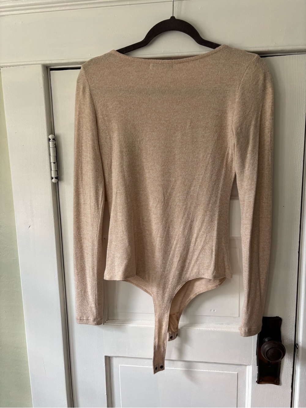 Z Supply Long Sleeve Scoop Neck Bodysuit - Taupe - Picture 4 of 5